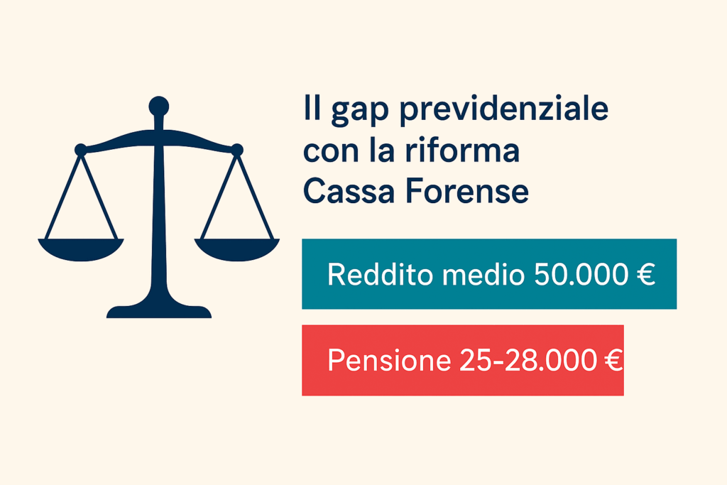 esempio gap previdenziale avvocati Infografica sul calcolo contributivo della pensione avvocati 2025