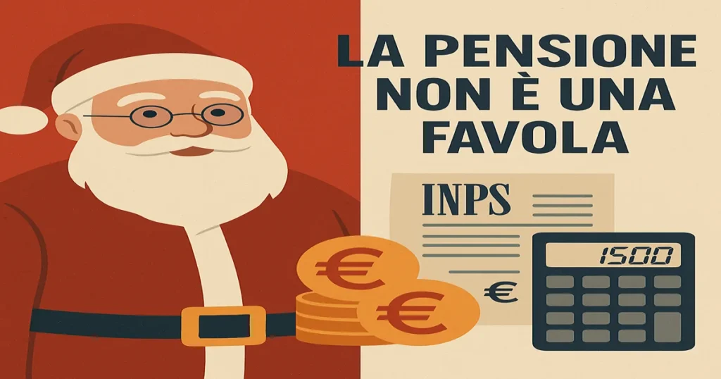 Contrasto tra Babbo Natale e documenti pensionistici: la pensione futura non è una favola